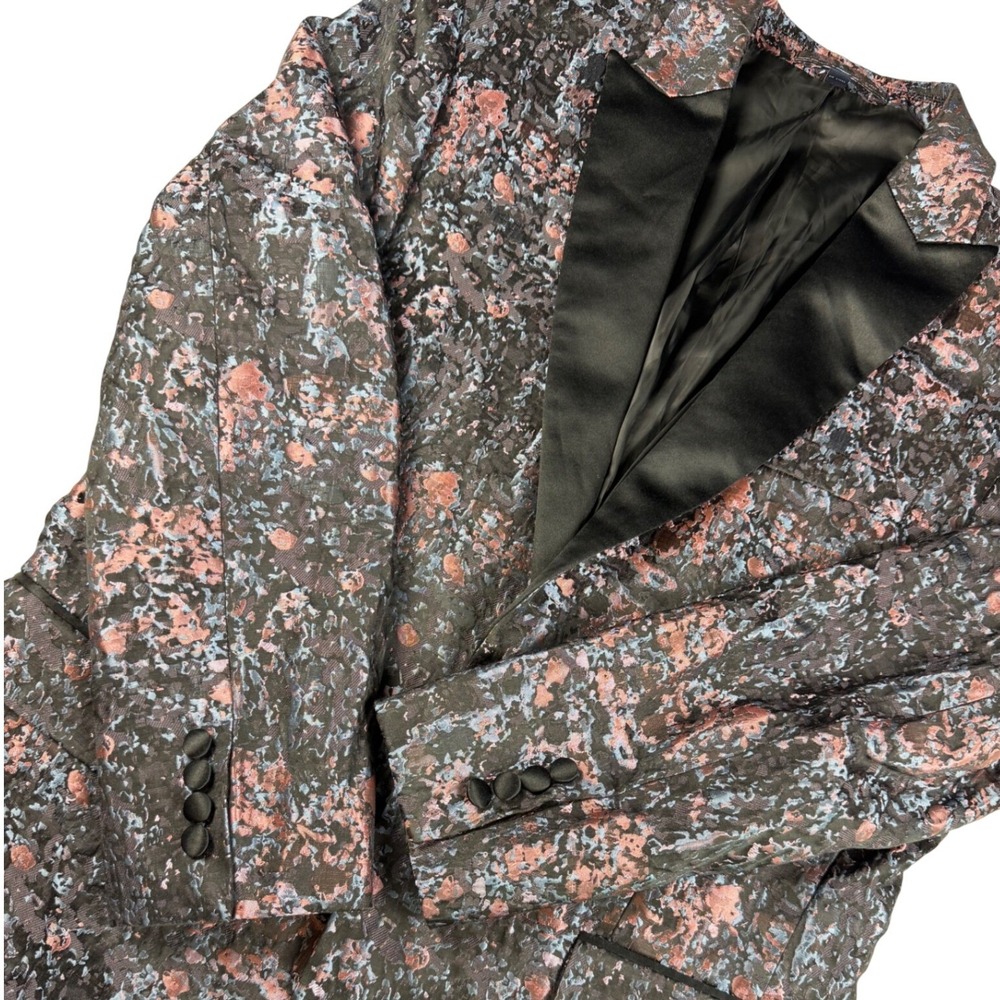 Jos. A. Bank Mens 40R Slim Fit Jacquard Floral Dinner Jacket Pink Pink Blue